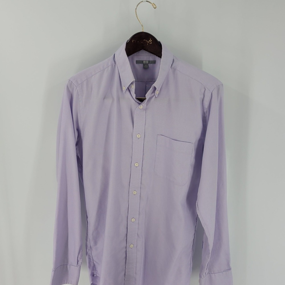 Uniqlo Long Sleeve Oxford‎ Classic Office Button-Down Shirt Light Purple Size M